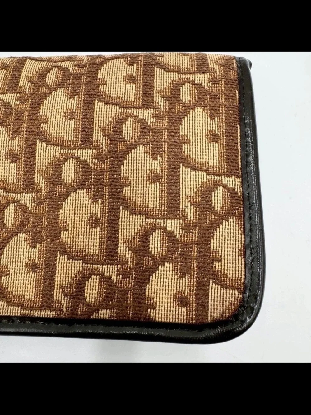 Dior Brown Monogram Jacquard wallet with Gold Accent